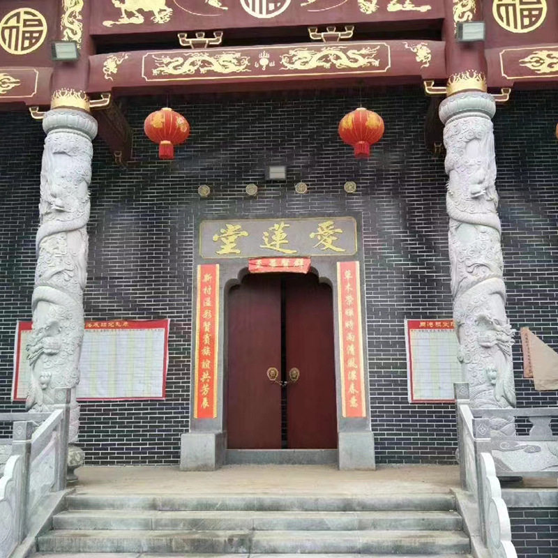 寺庙广场石龙柱学校雕塑文化柱 园林十二生肖浮雕青石柱盘龙柱
