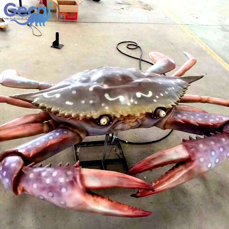 仿真海洋动物模型海鲜饭店海洋馆动物园螃蟹雕塑摆件生产厂家