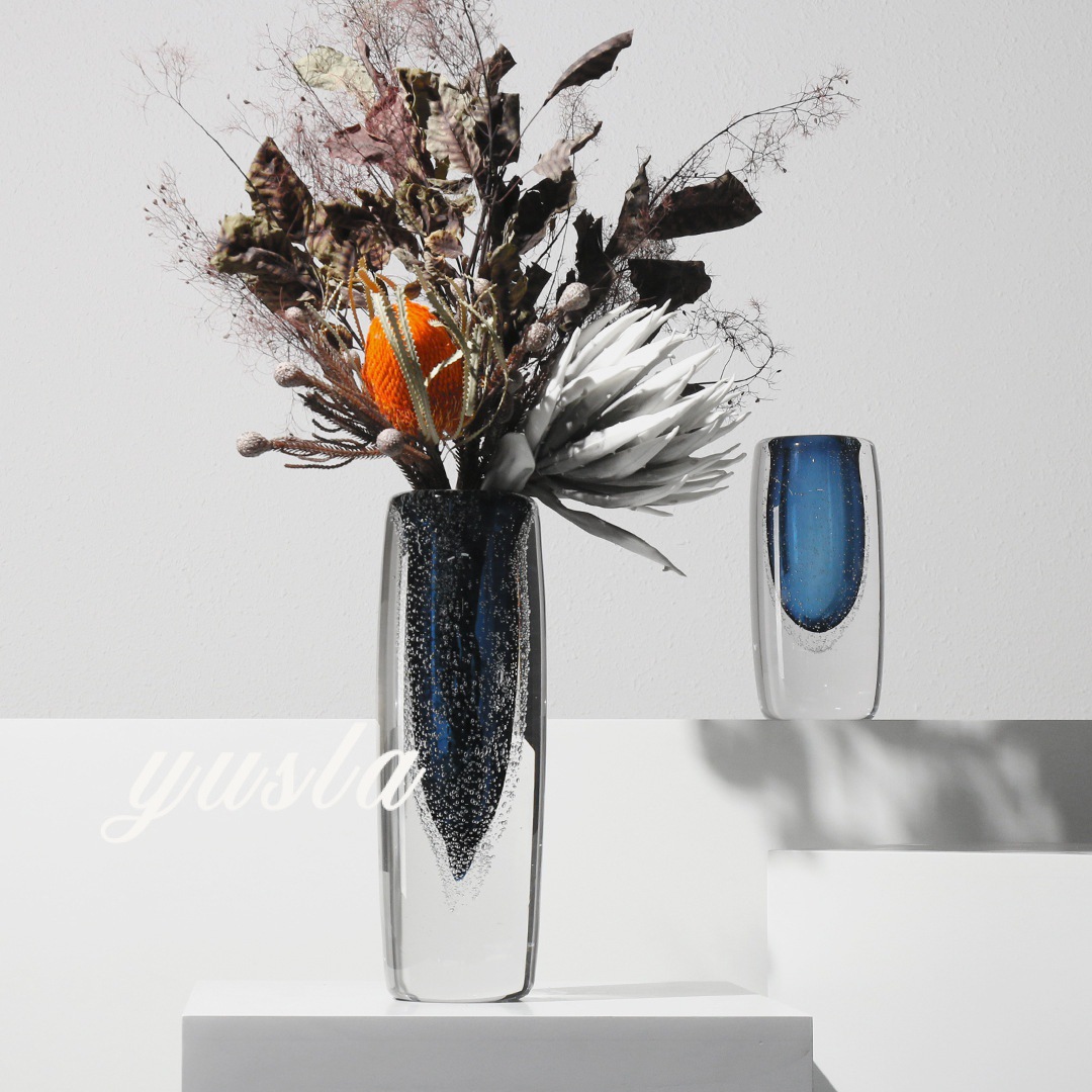 简约现代创意玻璃花瓶插花器摆件样板房间家居客厅餐桌面软装饰品