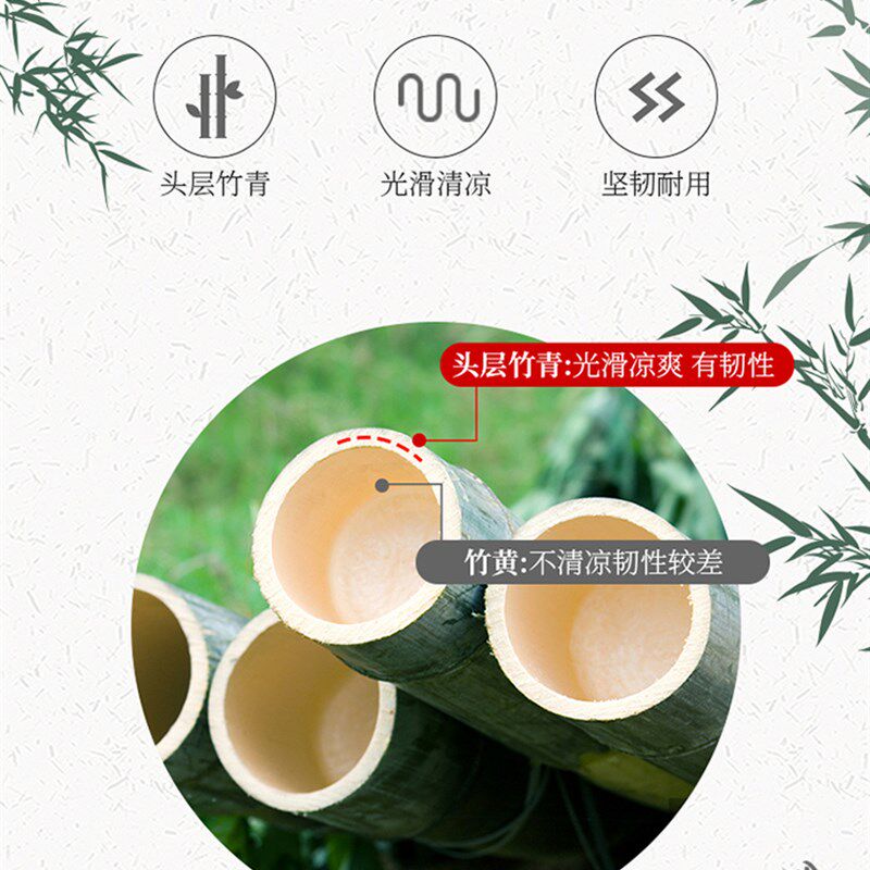 新品竹凉席1.8m床竹席学生宿舍草席子夏季竹席双面折叠单双人1.5