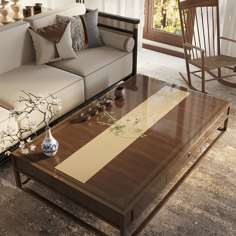 新中式PVC透明桌垫防油防水免洗高级感软玻璃隔热垫水晶板茶几垫