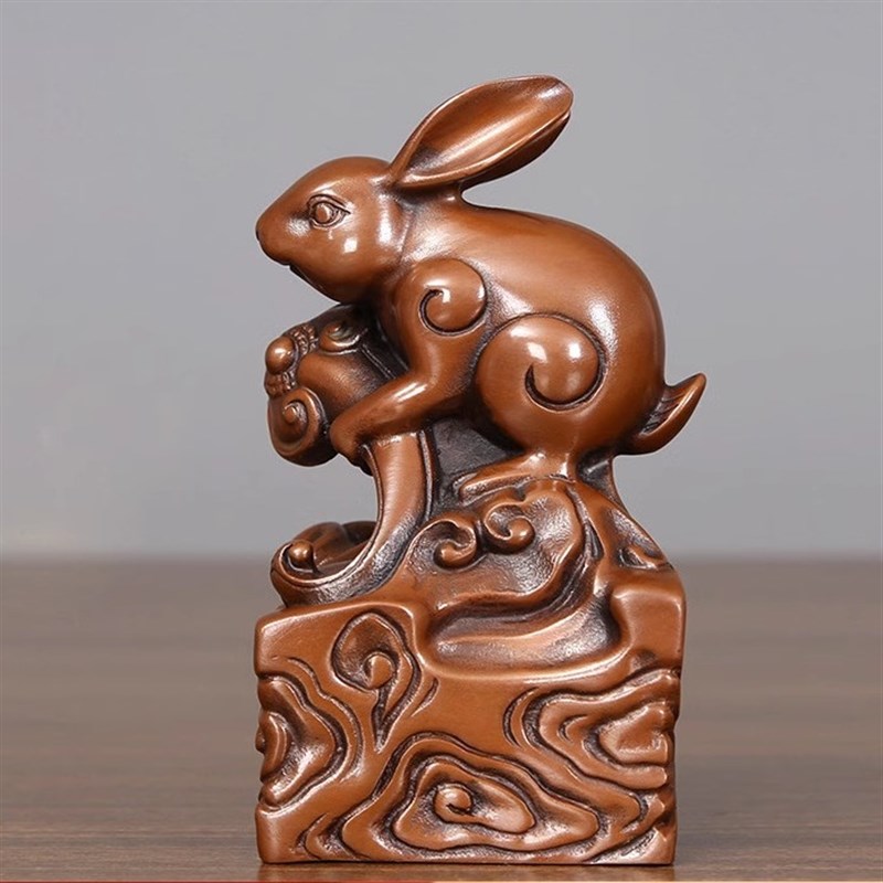 紫铜十二生肖摆件鼠牛虎兔龙蛇马羊猴鸡狗猪生日礼品客厅玄关装饰