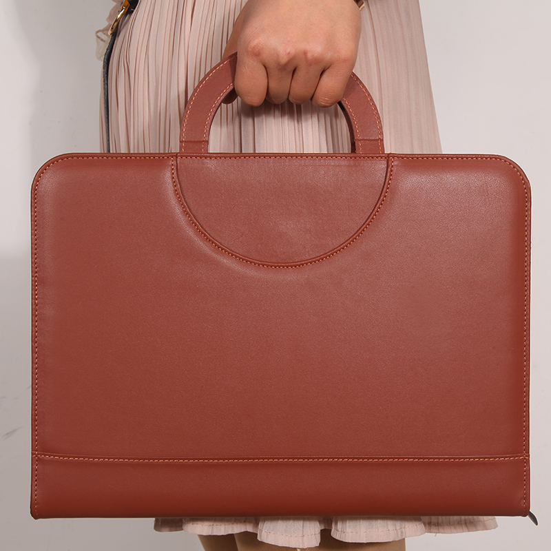 手提式多功能A4拉链文件夹经理夹收纳夹办公用品皮质谈单夹签约本