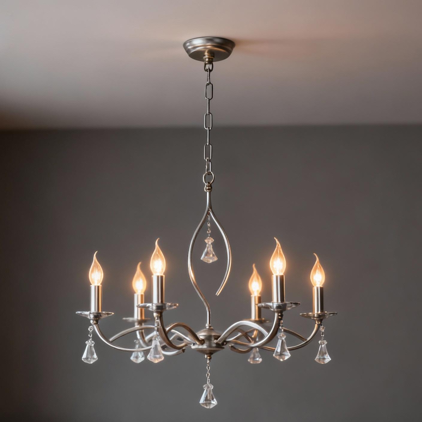 美式轻奢乡村水晶吊灯客厅简约法式卧室灯蜡烛创意设计餐厅灯具