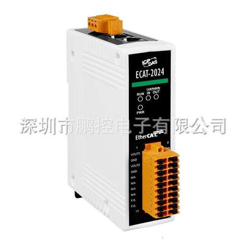 ICPDAS泓格 ECAT-2024 带有隔离4路AO的EtherCAT从站I / O模块