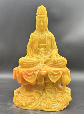 观音摆件黄色坐水瓶观音摆件客厅装饰摆件观赏工艺品菩萨佛像