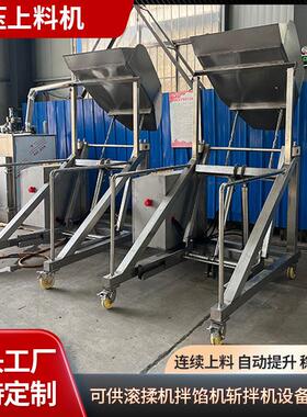 大型商用灌肠机配套立式提升设备果脯蚕豆液压式自动上料提升机器