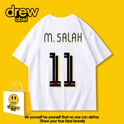 欧冠英超联名T恤男麦卡利斯特萨拉赫衣服短袖夏款速干宽松潮流