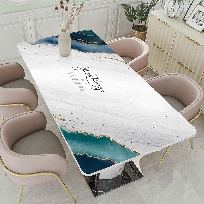 现代简约皮革餐厅桌布防水防油家用免洗防烫餐桌茶几桌布垫布pvc