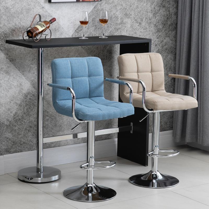 吧台椅酒吧椅前台椅化妆靠背椅高脚凳子家用升降椅现代简约收银凳