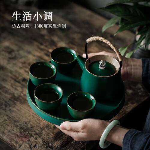尚岩 陶瓷茶具套装一壶四杯家用功夫茶具简约快客杯中式便携旅行
