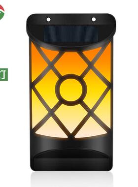 爆款太阳能仿真火焰壁灯 66LED户外火把灯别墅花园草坪景观篱笆灯