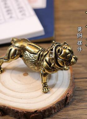 纯铜法斗犬狗摆件全黄铜家居摆设大号客厅金属雕塑工艺品
