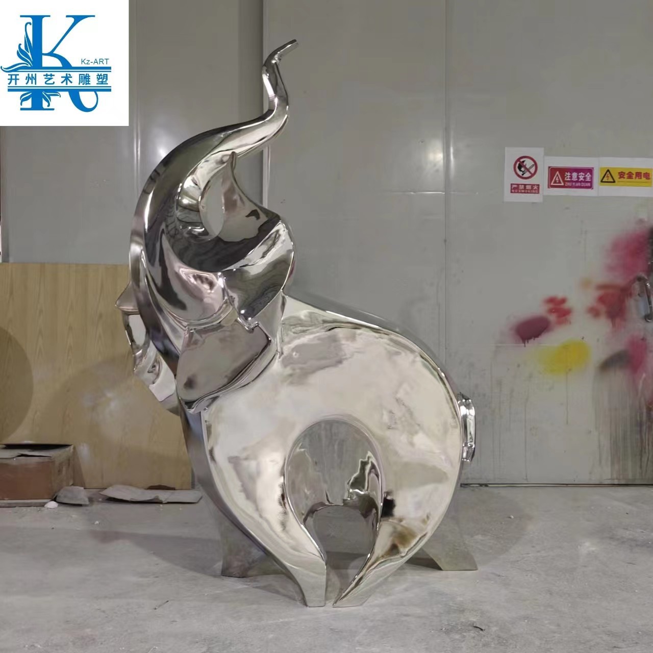 轻奢艺术大象雕塑摆件创意电镀现代玻璃钢乔迁新居客厅玄关装饰品