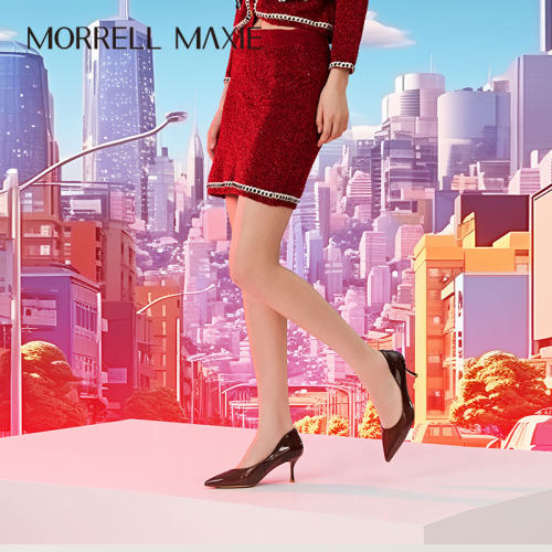 包头拼接中国风尖头细跟时尚高跟鞋｜Morrell Maxie｜MW253011BR