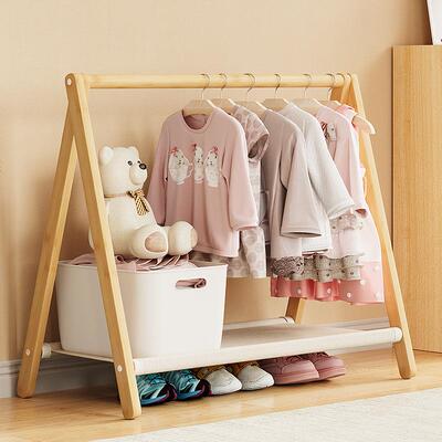 简易儿童落地挂衣架宝宝矮款折叠衣帽架落地卧室小型晾衣架挂置物