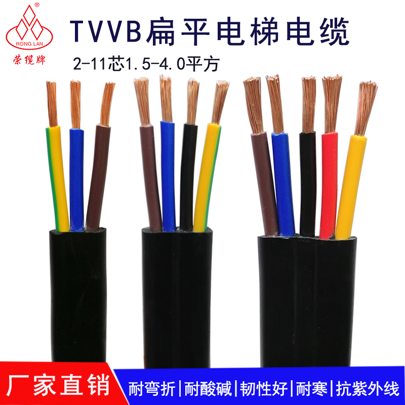 扁平伸缩门电缆随行电缆tvvb