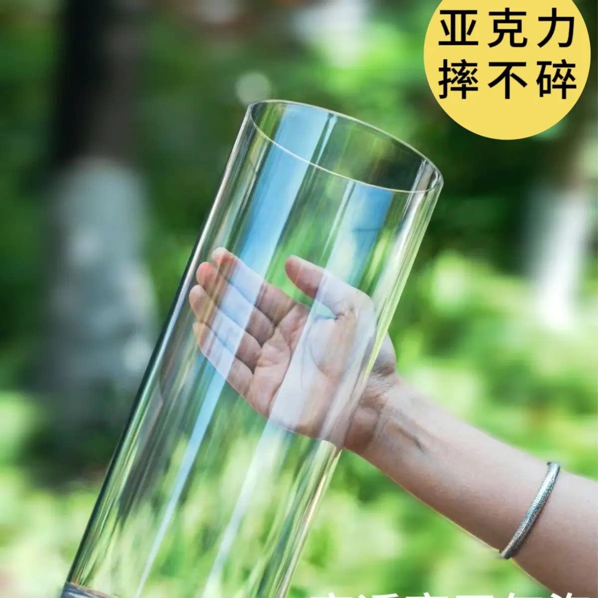 新款超高深桶圆柱形细长塑料水桶透明防水测试桶亚克力桶特大加厚