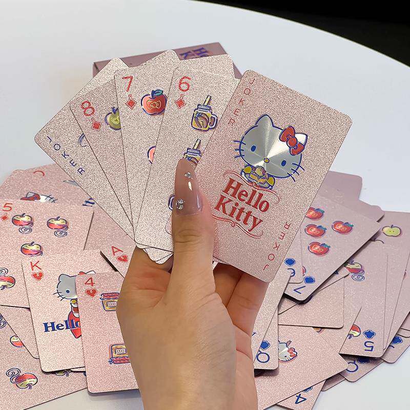 hellokitty扑克牌高颜值可爱PVC防水纸牌朋友聚会桌游休闲游戏