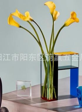 亚克力MOMA纽约艺术馆有机玻璃创意花瓶ins风蒙德里安花瓶