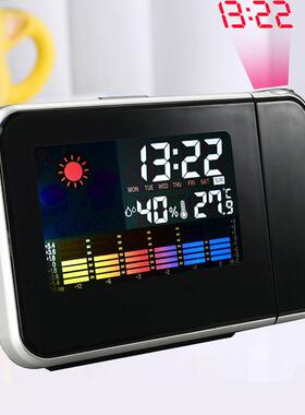 8190气象投影钟 创意家居彩屏大屏幕天气预报万年历闹钟 静音闹钟