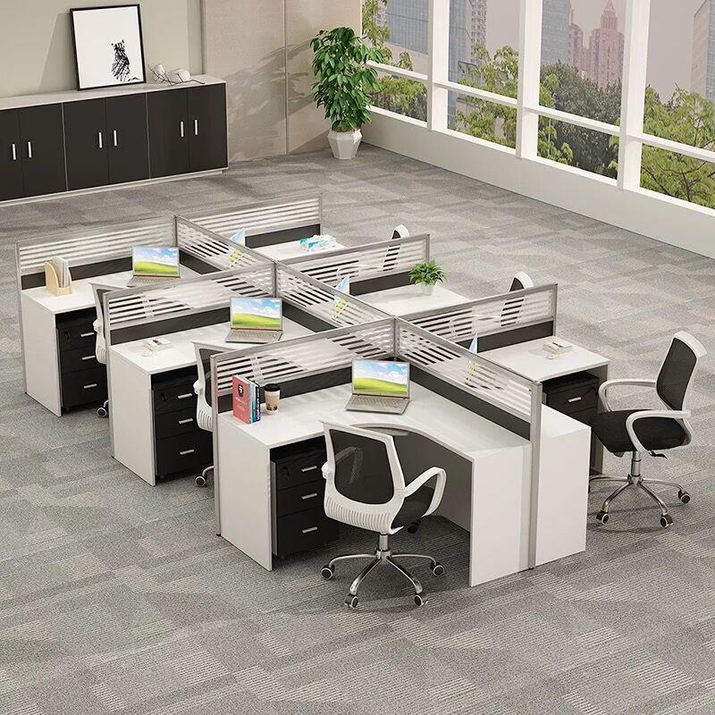 职员办公桌椅组合6人四人位 简约现代员工桌子办公室屏风办公卡位