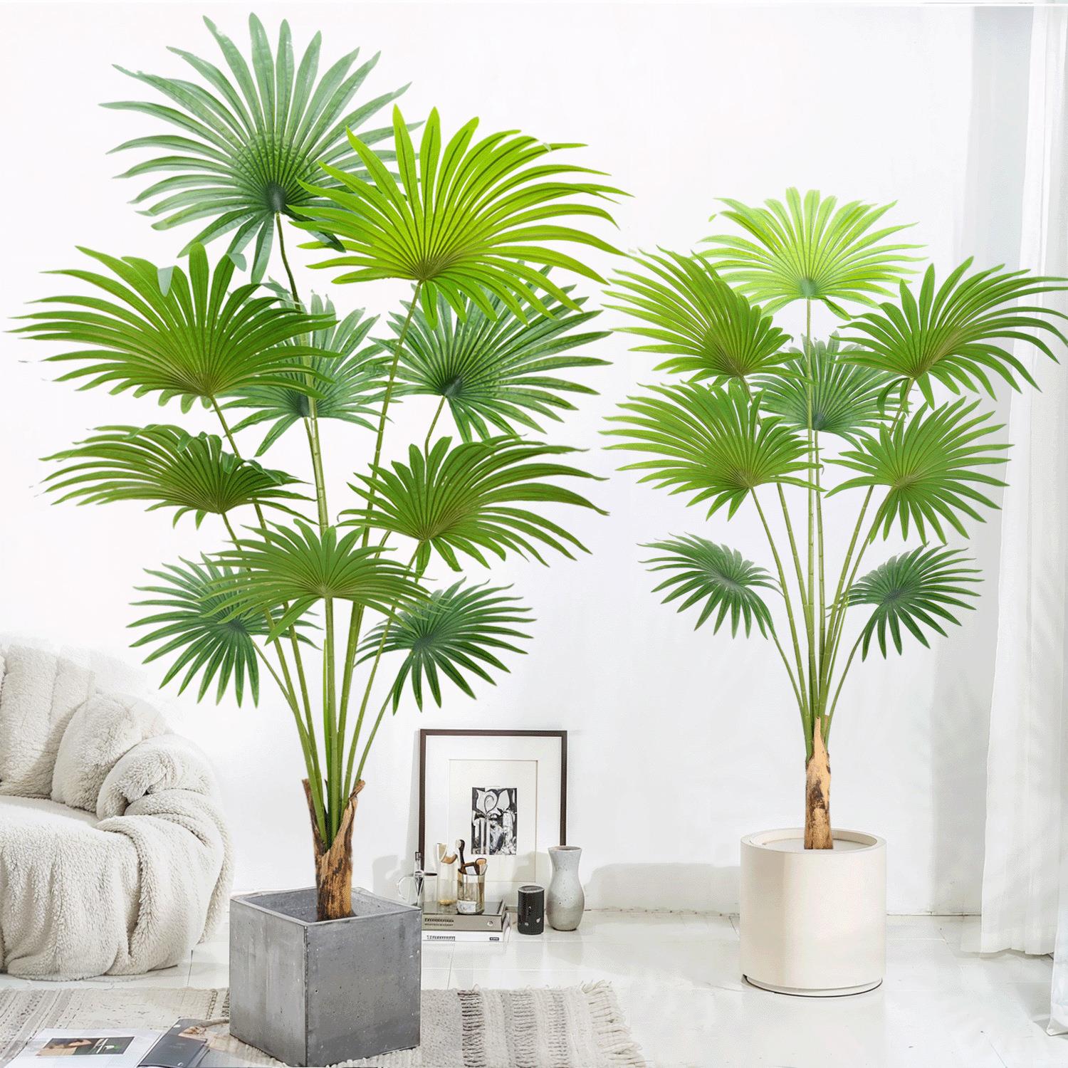 北欧大型仿真绿植加州蒲葵装饰盆栽客厅假植物扇葵树摆件简约风格