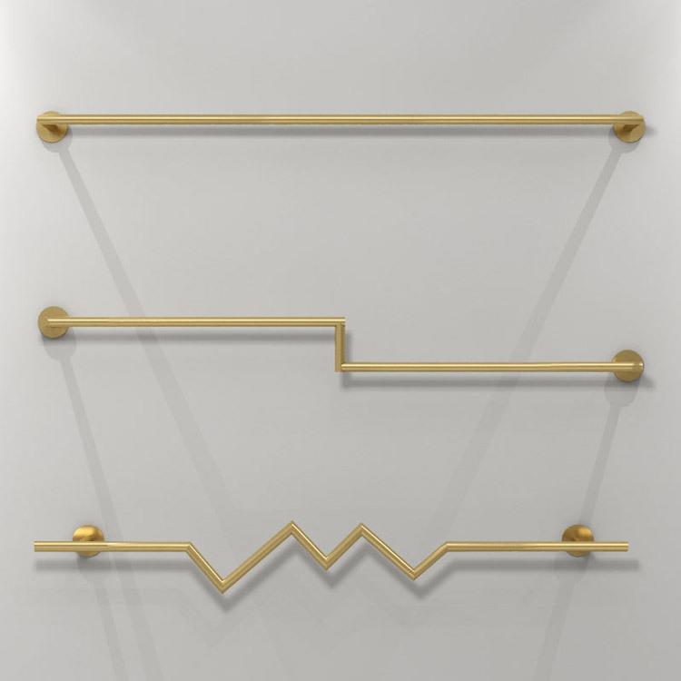 纳米金色铁艺男女童服装店上墙正挂壁挂陈列组合货架展示挂衣架