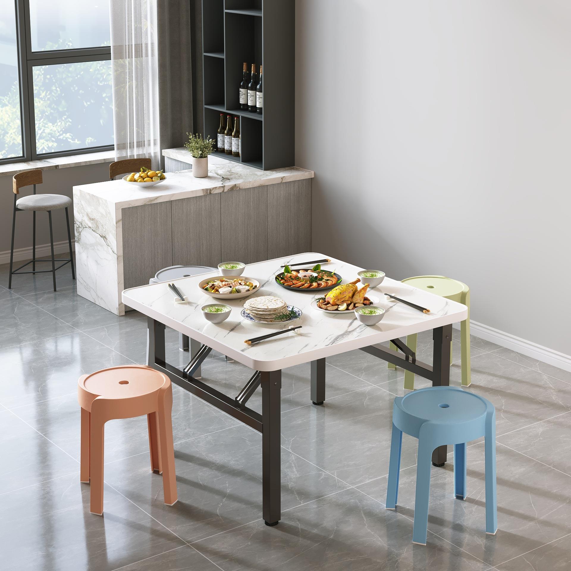 折叠桌子小户型四方桌子矮桌正方形便携式出租房小方桌简易摆摊桌