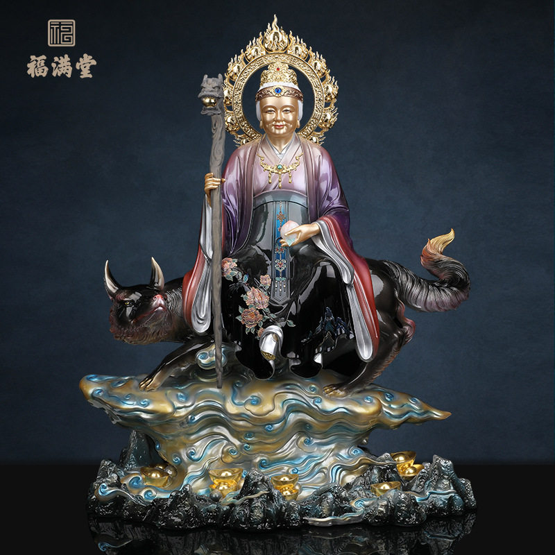 黑妈妈像汉白玉坐骑狐狸铁刹山黑老太太神像东北四大家族