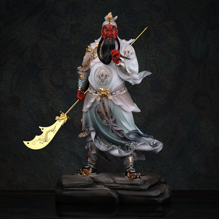 武财神关公神像供奉家用提刀关二爷关羽生意人摆件办公室仿汉白玉