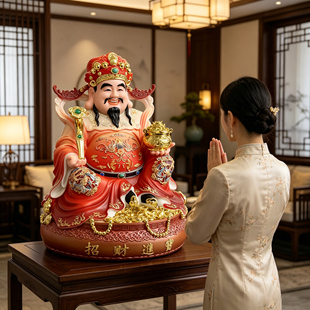 财神爷供奉神像家里供奉汉白玉文财神店铺客厅摆件范蠡比干佛像