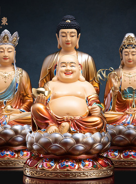 铜中式佛堂观音佛象铜家装饰摆件