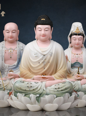 合成玉石粉中式佛堂装饰摆件