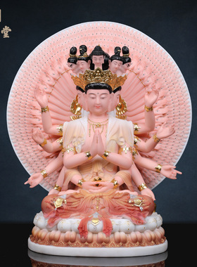 合成玉石粉中式佛堂装饰摆件