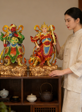 伽蓝韦陀菩萨佛像供奉家用仿树脂伽蓝菩萨韦天佛堂佛前摆件