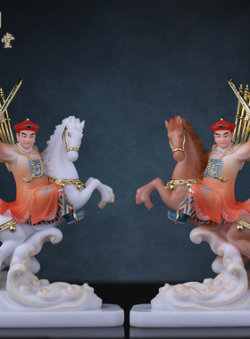 合成玉石粉中式佛堂装饰摆件