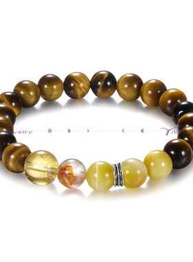 DH7虎眼石手串个性潮酷中性风情侣送礼黄塔晶手链