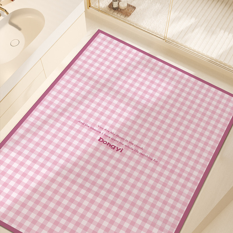 浴室满铺地垫奶油风矽藻泥吸水防滑速干 干脚垫化妆室厕所大尺寸