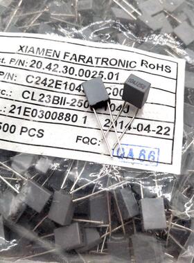 C24 厦门法拉 CL23B 0.1uf 104 100nf 100v 250v 铜脚 薄膜电容P5