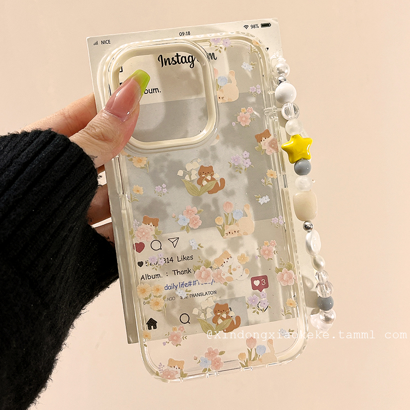 小碎花猫咪苹果手机壳