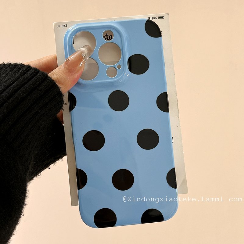 简约纯色小波点情侣适用苹果iPhone16ProMax手机壳15pro新款14高级13小众14promax菲林12全包11创意xs女7/8p