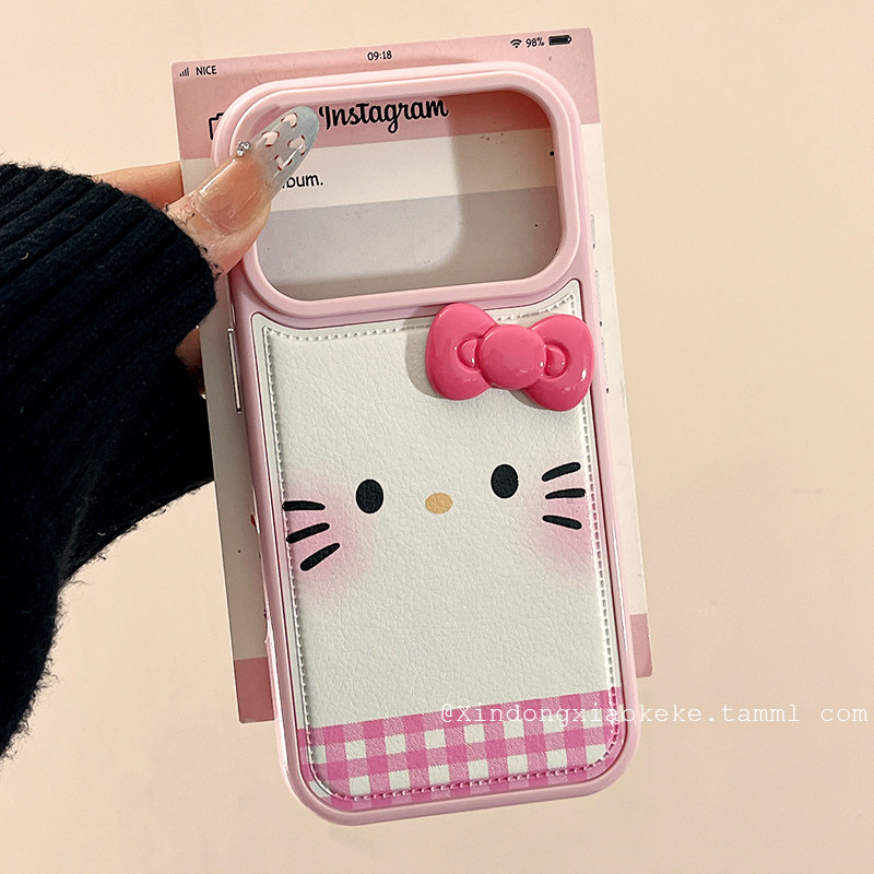 可爱少女甜美蝴蝶结HelloKitty适用苹果iPhone17ProMax手机壳16pro新款14女13小众14promax硅胶17pro创意全包
