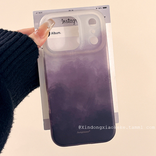 简约磨砂紫灰渐变适用苹果iPhone17ProMax手机壳16pro新款14高级感13小众14promax硅胶15pro创意情侣17全包16