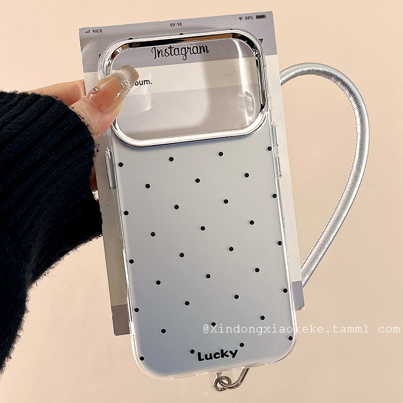 高级感银色波点适用苹果手机壳