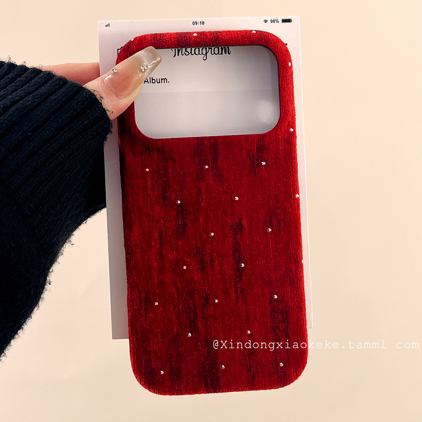 新年红色满天星丝绒闪钻适用苹果iPhone17ProMax手机壳16pro新款15高级感13小众14promax绒布17pro创意全包女,3C数码配件,手机保护套/壳,淘宝优惠券,粉丝福利购,淘宝优惠卷