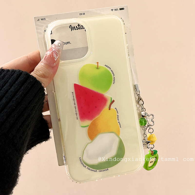 夏日小清新多巴胺水果适用苹果iPhone16ProMax手机壳15pro新款14简约13小众14promax硅胶16Pro高级感创意全包