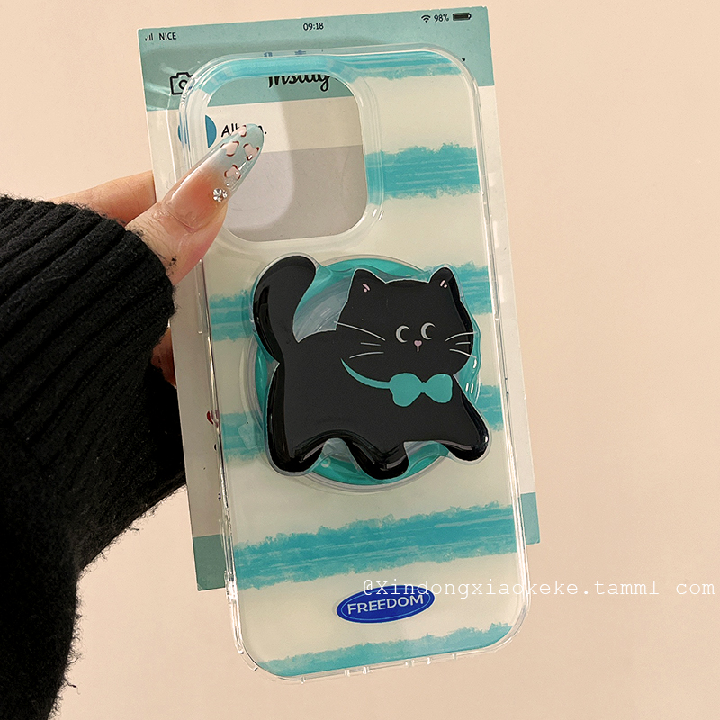 韩系简约蝴蝶结猫咪适用苹果iPhone16ProMax手机壳15pro新款14带磁吸支架13小众14promax硅胶16pro女款15全包
