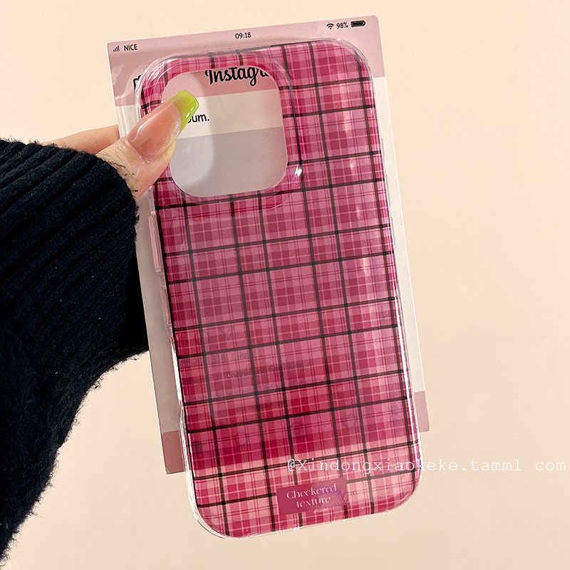 拼接格纹适用苹果手机壳