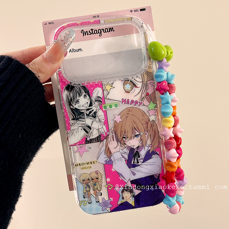 卡通美少女适用苹果手机壳